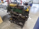 Hydraulic Pipe Bender with Lots of Dies in Bottom of Cart, ''Scotti Muffler