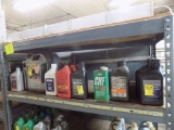 Group of Mixed Fluids on Top Shelf: Oil, Trans. Fluid, Power Steering Fluid