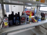 Assortment of Fluids on Lower Shelf: Mass Air Flow Sensor Cleaner, Engine C