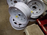 (4) New White 6 Lug Trailer Wheels (4 x Bid Price)