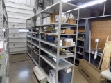 (3) Sections of Light Gray Metal Shelving, 4' Long, x 2' Wide x 7 1/2' Tall