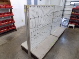 (4) 4' Sections of Single Sided Gondola Shelving, All Peg Board with Hooks,