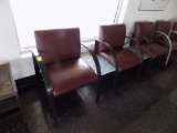 3 Seat Waiting Room Set eith Glass Tables Between Chairs