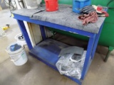 Blue 4' Wooden Work Table
