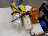 (2) Flourescent Drop Lighe and a 12 Volt Caution Strap