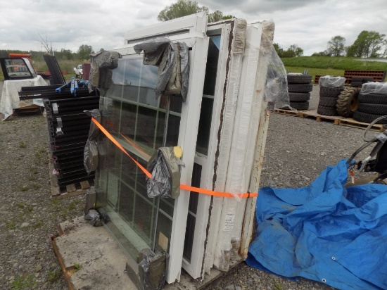 (6) Assorted New Construction Windows on a Steel Rack, Assorted Sizes