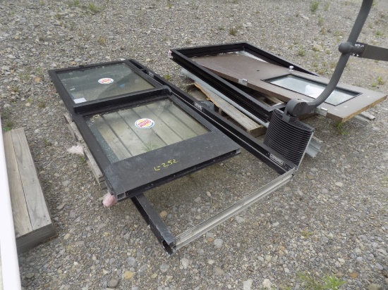 Commercial Glass Door with Frame, Burger King Stickers and Misc. Door with
