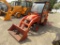 Kubota BX25D 4WD Compact Backhoe with Soft Door Cab, MISSING REAR WINDOW, B