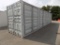 New 40' Shipping/Storage Container, 4 Side Access Doors, Swing Out Doors on