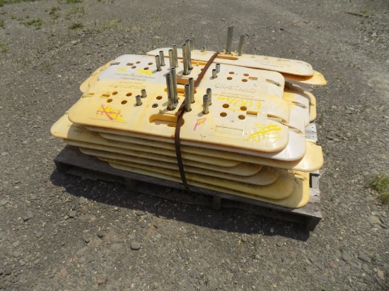 Pallet of Yellow Road Construction Sign Bases