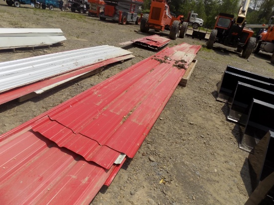 Pallet with Long  Assorted Red Metal Siding/Roofing