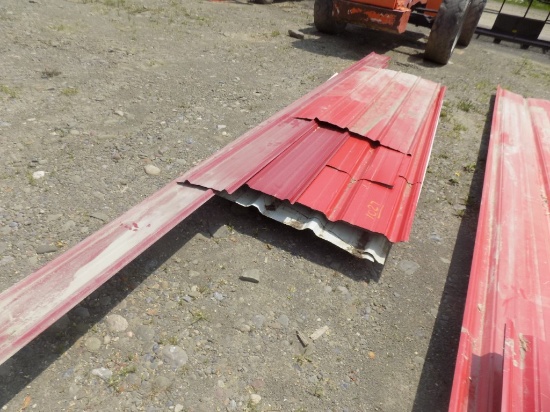 Pallet of Assorted Red and White Metal Roofing/Siding