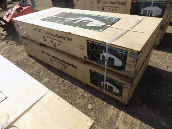 New ''All Metal'' 33' x 25' Double Garage Steel Barn in (2) Boxes
