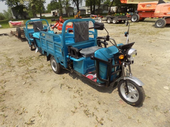 New IRE 13 Electric 3 Wheeled Utility Cart, Blue, Full Lighting, Digital Da