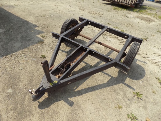 Small Single Axle Trailer Frame with Remannts of Boat Winch and Tongue Jack