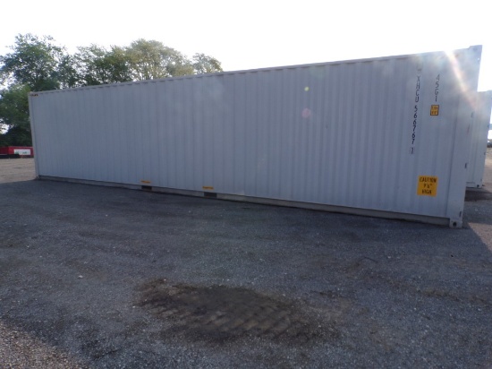 New 40' Shipping/Storage Container, Swing Out Doors on 1 End, DAMAGE ON BAC