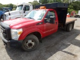 2011 Ford F350 SL Reg Cab 2wd Flatbed, Red, 231,041 Miles, VIN#: 1FDRF3G65B