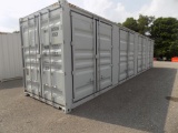 New 40' Shipping/Storage Container, 4 Side Access Doors, Swing Out Doors on