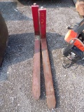 Pair of Red 42'' Long Pallet Forks, FORKS ONLY