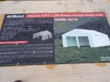 New KJ 23' x 22' x 13' Double Garage Metal Shed w/One Side Door Entrance, M