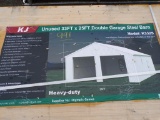 New KJ 33' x 25' x 14' Double Garage Steel Barn w/One Side Door Entrance Mo
