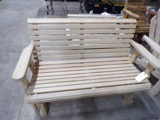 Unfinished Amish Style Glider Bench, 48''