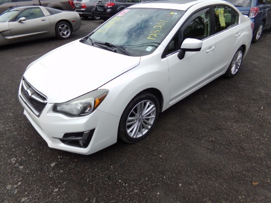 2016 Subaru Impreza 2.0i Premium, White, Sunroof, AWD, 128,251 Miles, VIN#: