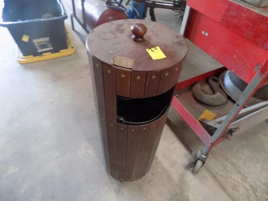 Wooden Trash Can w/Stainless Liner