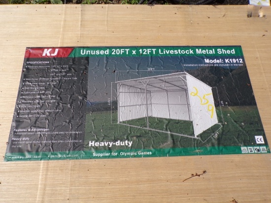 New KJ 20' x 12' Metal Livestock Shed Model K-1912