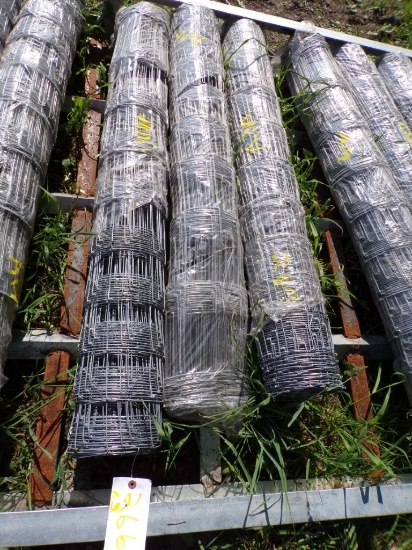 (3) New Four Foot Rolls of Galvanized Wire Fence - Hinge Knot - ? 25' Long,