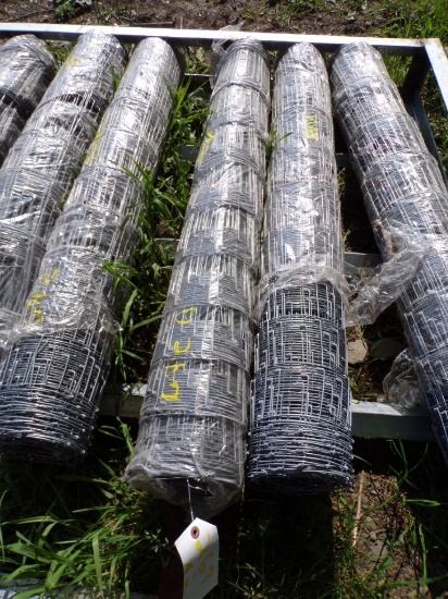 (2) New Four Foot Rolls of Galvanized Wire Fence - Hinged Knot - ? 25' Long
