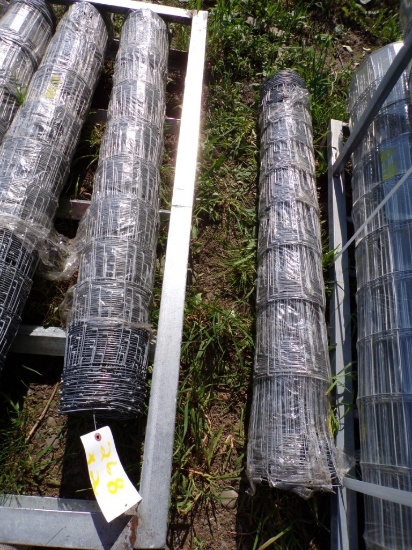 (2) New Four Foot Rolls of Galvanized Wire Fence - Hinged Knot - ? 25' Long