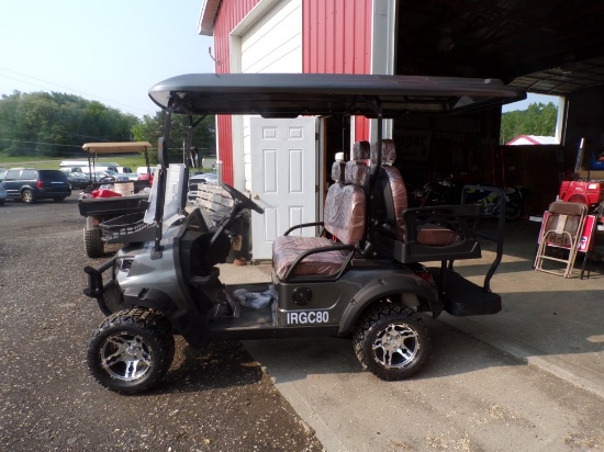 New IR IRGC80 4 Person Golf Cart, 60 Volt, Rear Camera, Canopy, Charger, Fo