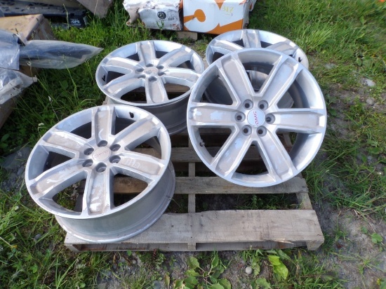 (4) GMC Aluminum Alloy 20'' x 9'' Rims, 6 Spoke Design, Appear New, Have Ce