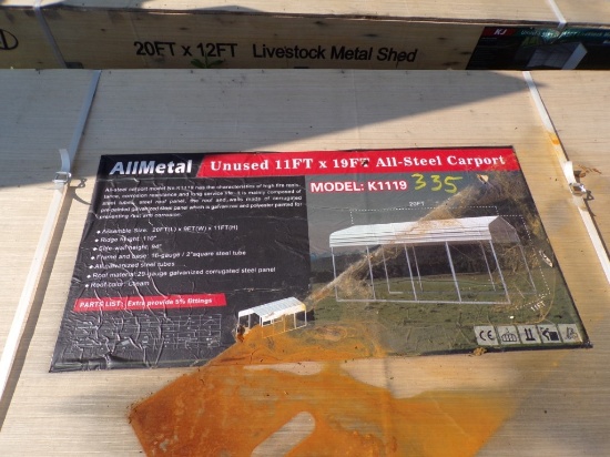 New KJ 11' x 19' All -Steel Carport, Model K1199