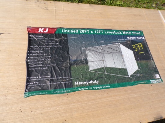 New KJ 20' x 12' Metal Livestock Shed, Model K1912