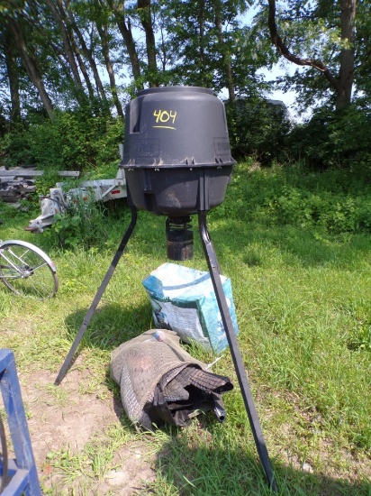 Moultrie Tri-Pod Deer Feeder and Group of Hunting Decoys