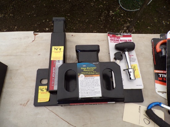 New Haul Master 1/2'' Rotating Locking Hitch Pin, Step Bumper Receiver & 2'