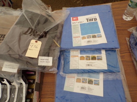 NIB (3) 5' 6'' x 7' 6'' Light Duty Tarps and Duluth Trading Co. Auto Catcha