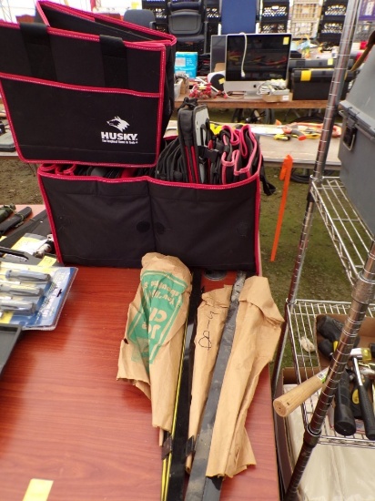 (9) Collapsible Cloth 2-Compartment Storage/Tool Totes And Magnetic Tool Ba
