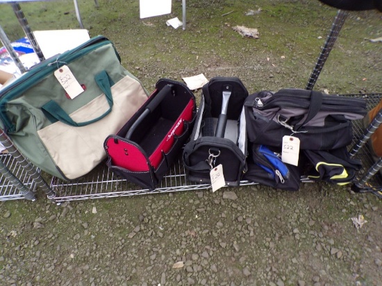 Storehouse Roll Way Tool Bag, Husky & AWP Open Tool Totes, And (3) Soft Too