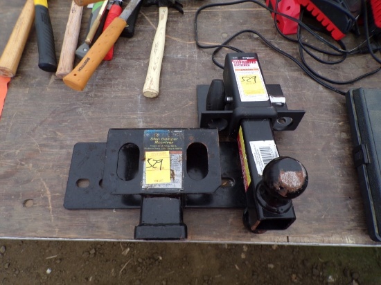 (2) Haulmaster Step Bumper Receivers, Double Ball Hitch (1 7/8'' & 2'') Hit