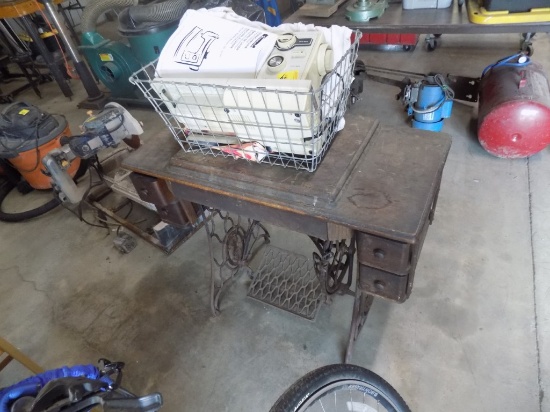 Antique Sewing Cabinet w/Foot Drive With A Separate More Modern Kenmore Sew