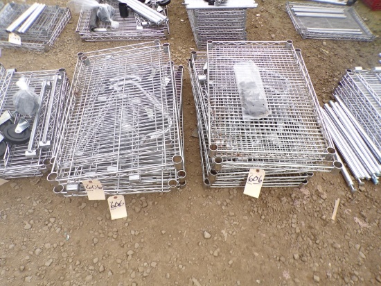 (2) 6-Tier Adjustable Wire Shelf Units, 30'' x 18'' - NO LEGS, Casters, Ext