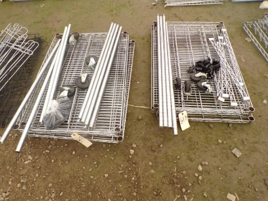 (2) Adjustable Wire Shelf Units - (1) 3-Tier 36'' x 24'' x 42'', (1) 4-Tier