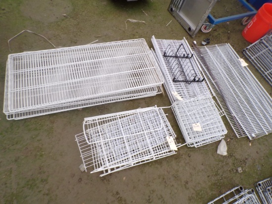 Group of White Assorted Wire Shelves