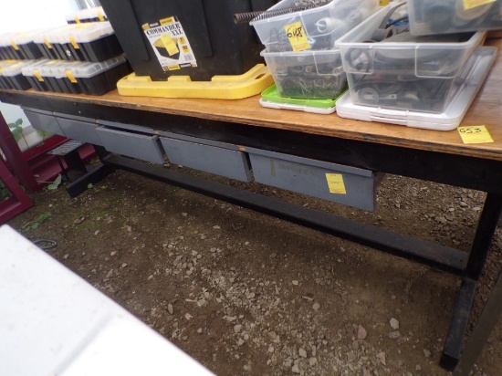 80'' x 28'' 5 Drawer Work Table and (5) 28'' x 33'' Metal Risers