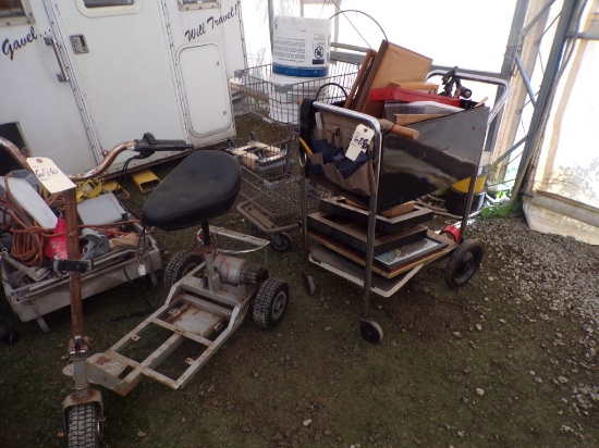 3 Wheel Electric Scooter, MISSING PARTS, NOT RUNNING, Shopping Cart and Rol