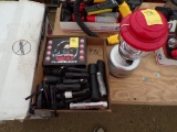 Box of Assorted Size Flashlights and Coleman Battery Operated Lantern