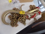 (2) New J Hook Tow Chains with Frame Hooks